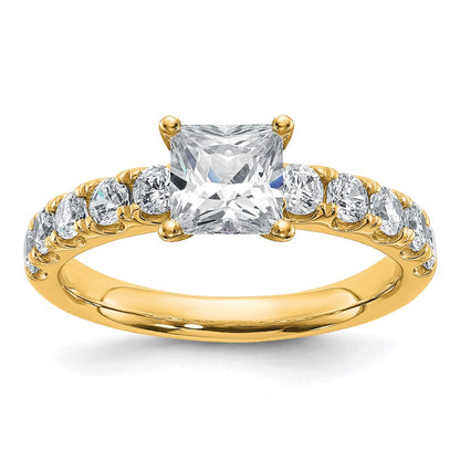 14K Gelbgold Zertifiziert Im Labor Gezüchtet Diamant Vs Def 1ct Princess Mittig Ring