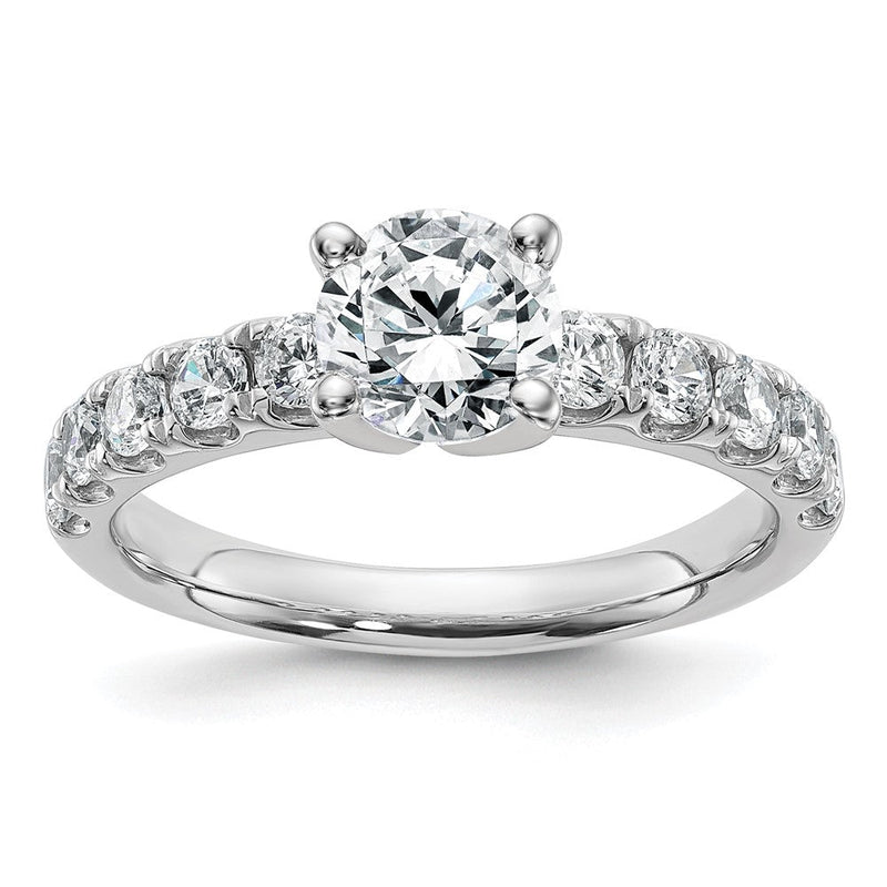 14K Weißgold Zertifiziert Im Labor Gezüchtet Diamant Vs Def 1ct Rund Mittig Ring