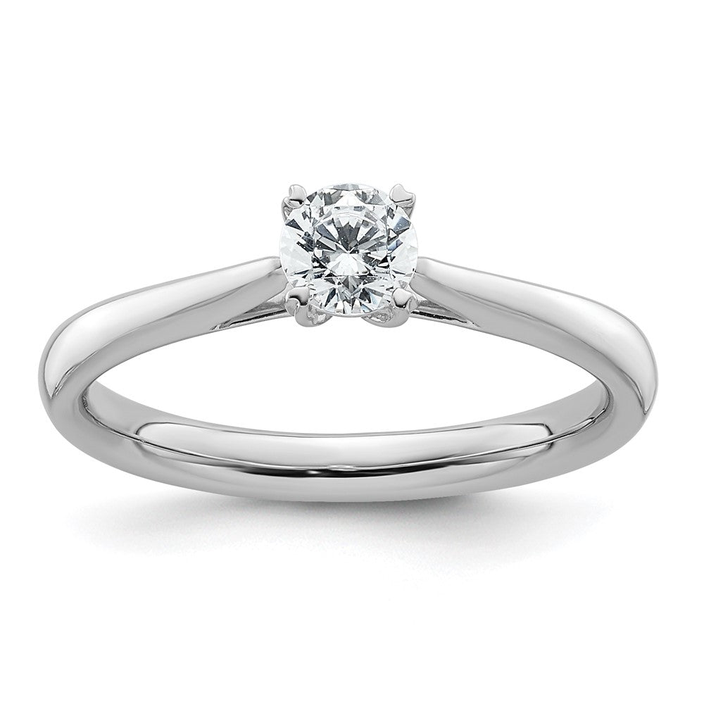 True Origin 14K Weißgold Verlobungsring mit 0,33 ct. Laborgezüchtetem Diamant im Rundschliff, Solitär, VS/SI+ G+