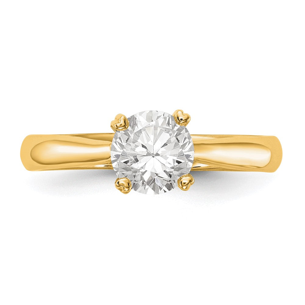 14K Gelbgold Solitär-Verlobungsring mit rundem, zertifiziertem, im Labor gezüchtetem True-Origin-Diamanten, 1 ct., VS/SI+ G+