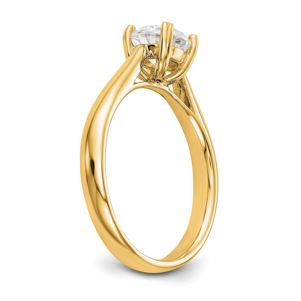 14K Gelbgold True-Origin-Verlobungsring mit 0,75 ct. runden Solitär-Diamanten aus dem Labor, VS/SI+ G+