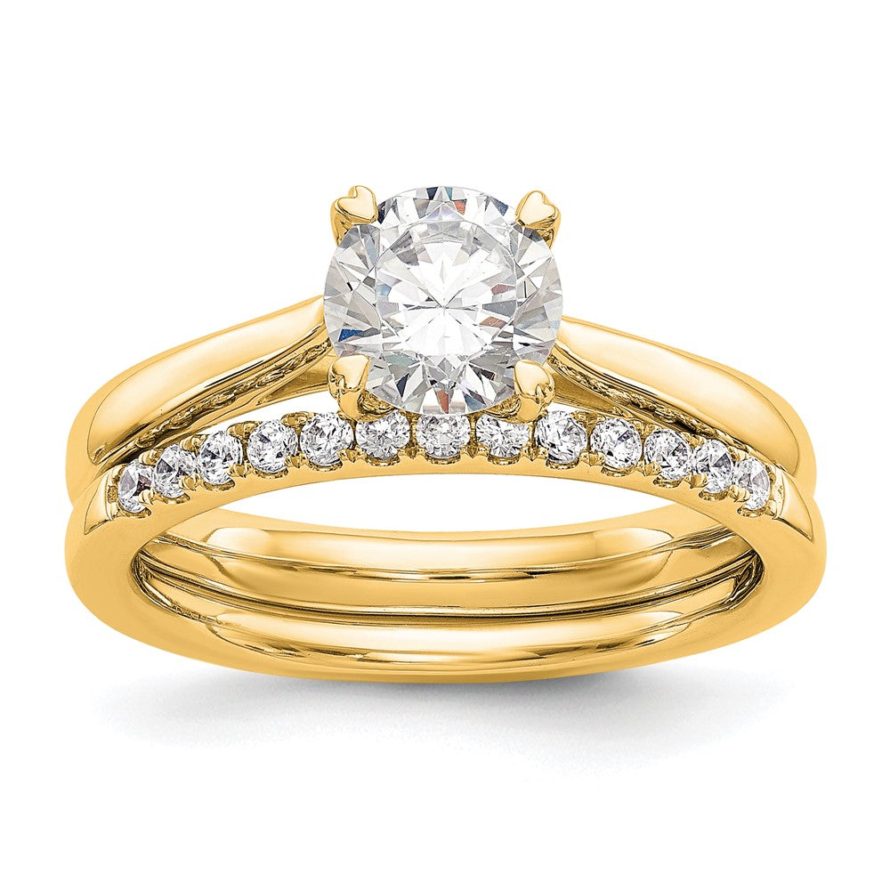 14K Gelbgold True-Origin-Verlobungsring mit 0,75 ct. runden Solitär-Diamanten aus dem Labor, VS/SI+ G+