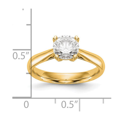 14K Gelbgold Solitär-Verlobungsring mit rundem, zertifiziertem, im Labor gezüchtetem True-Origin-Diamanten, 1 ct., VS/SI+ G+
