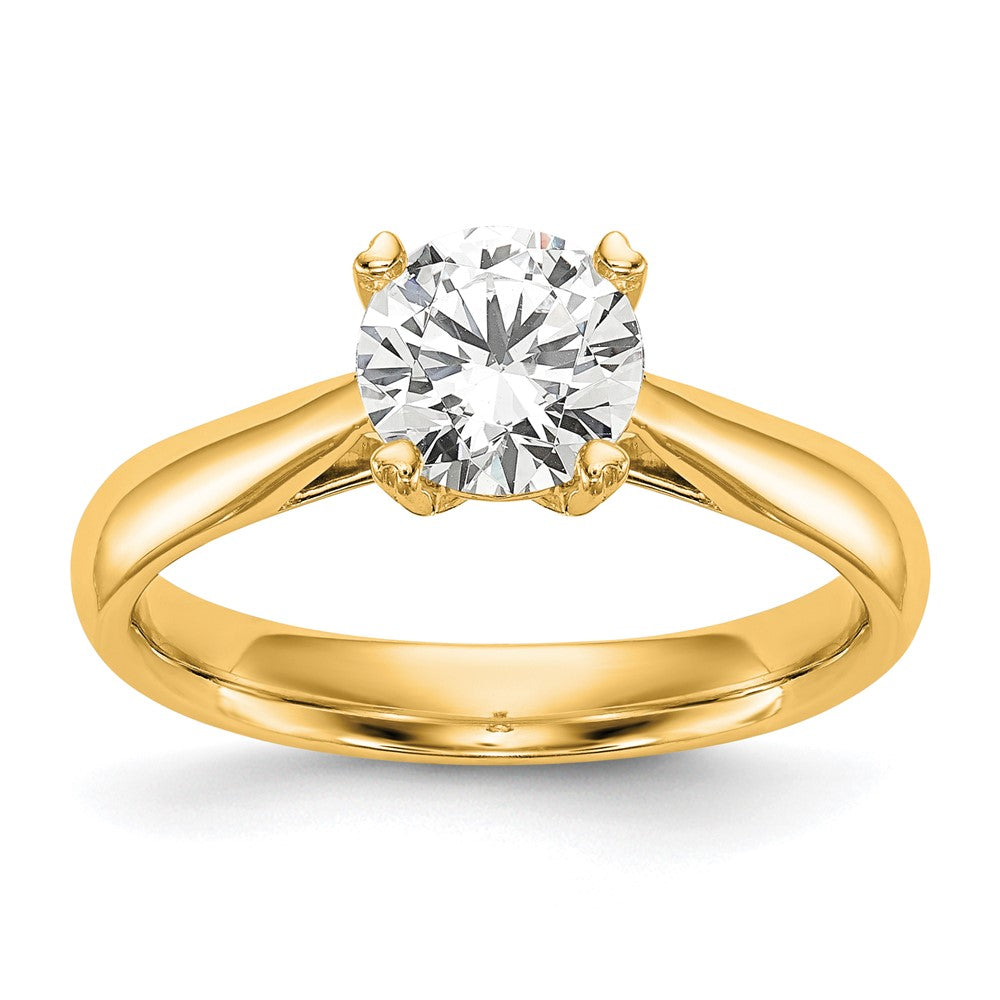 14K Gelbgold Solitär-Verlobungsring mit rundem, zertifiziertem, im Labor gezüchtetem True-Origin-Diamanten, 1 ct., VS/SI+ G+