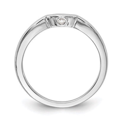 14K Weißgold Ehering mit echten Diamanten