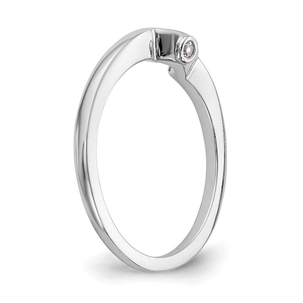 14K Weißgold Ehering mit natürlichem Diamant