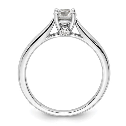 14K Weißgold Synthetisch Diamant Verlobungsring