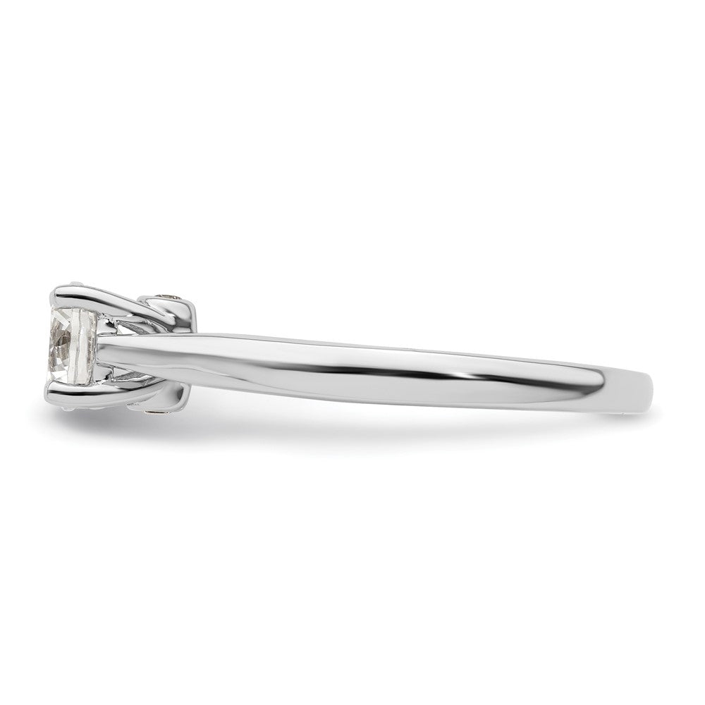 14K Weißgold Synthetisch Diamant Verlobungsring