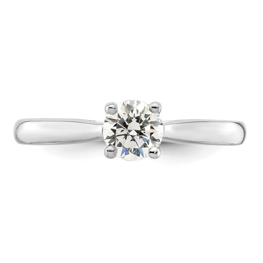 14K Weißgold Synthetisch Diamant Verlobungsring
