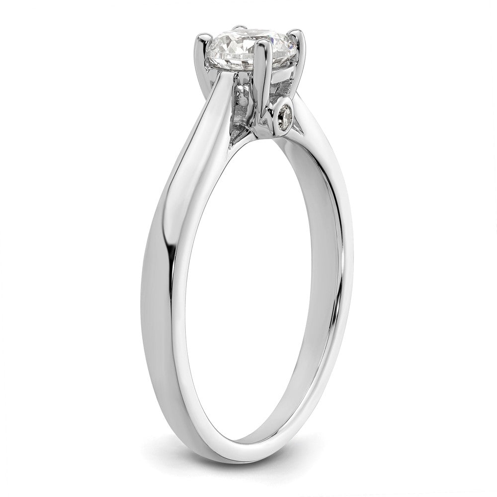 14K Weißgold Synthetisch Diamant Verlobungsring