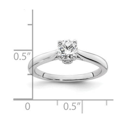 14K Weißgold Synthetisch Diamant Verlobungsring