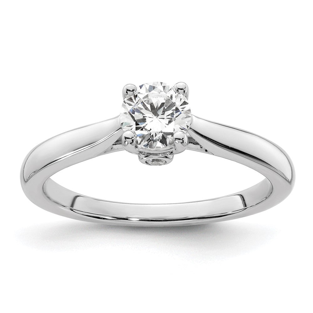 14K Weißgold Synthetisch Diamant Verlobungsring