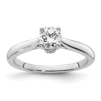 14K Weißgold Synthetisch Diamant Verlobungsring