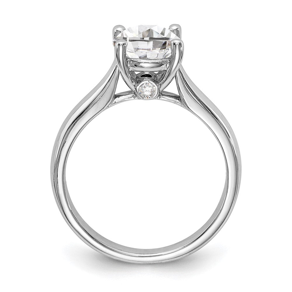 14K Weißgold Synthetisch Diamant Verlobungsring