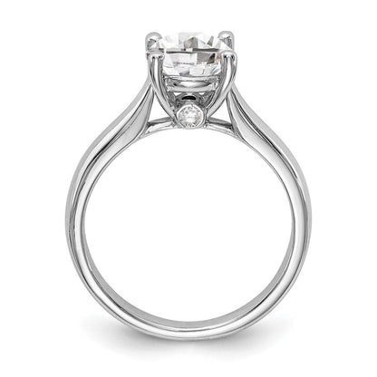 14K Weißgold Synthetisch Diamant Verlobungsring
