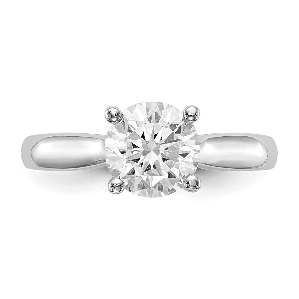 14K Weißgold Synthetisch Diamant Verlobungsring