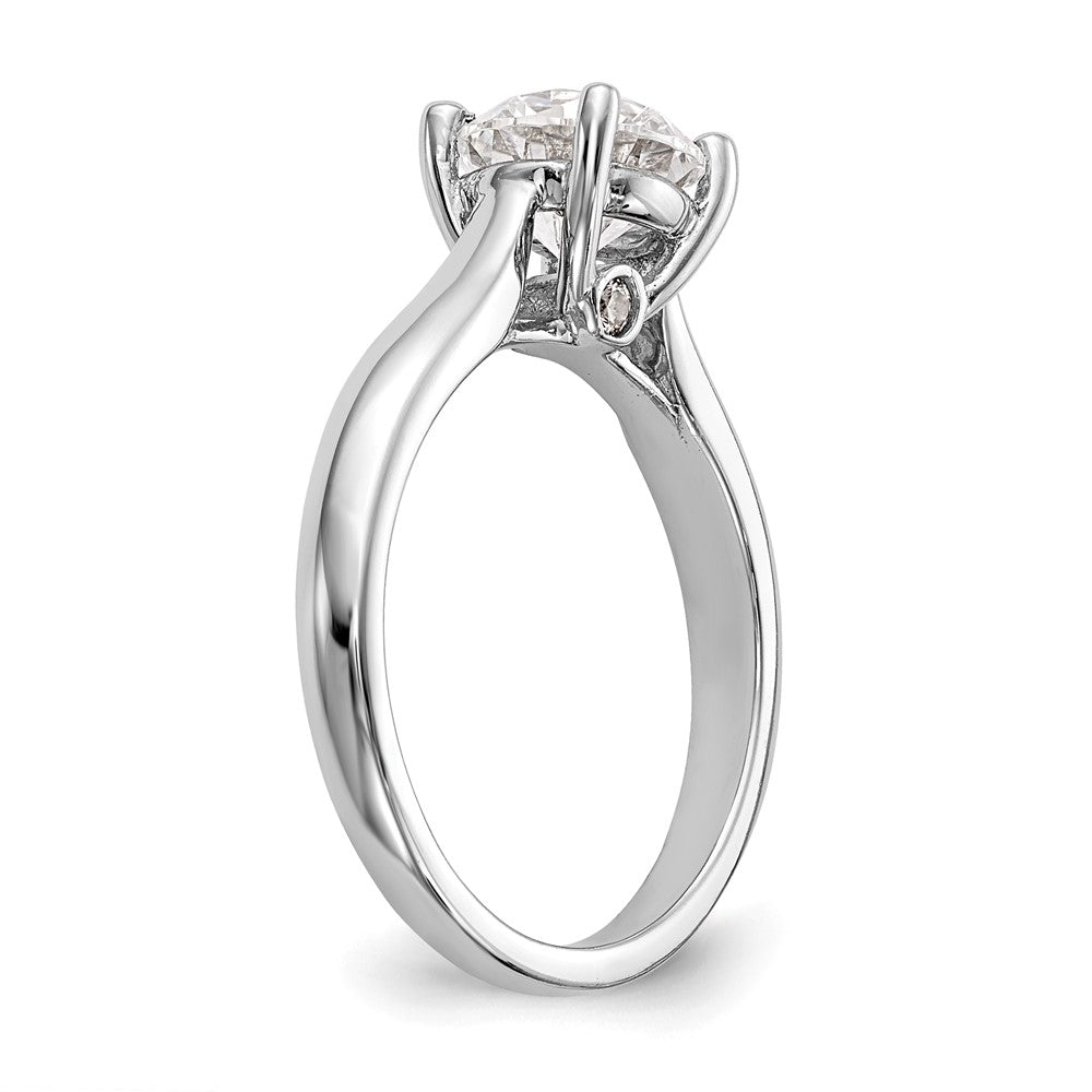 14K Weißgold Synthetisch Diamant Verlobungsring