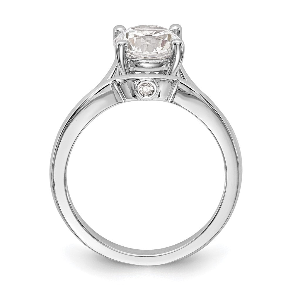 14K Weißgold Synthetisch Diamant Verlobungsring