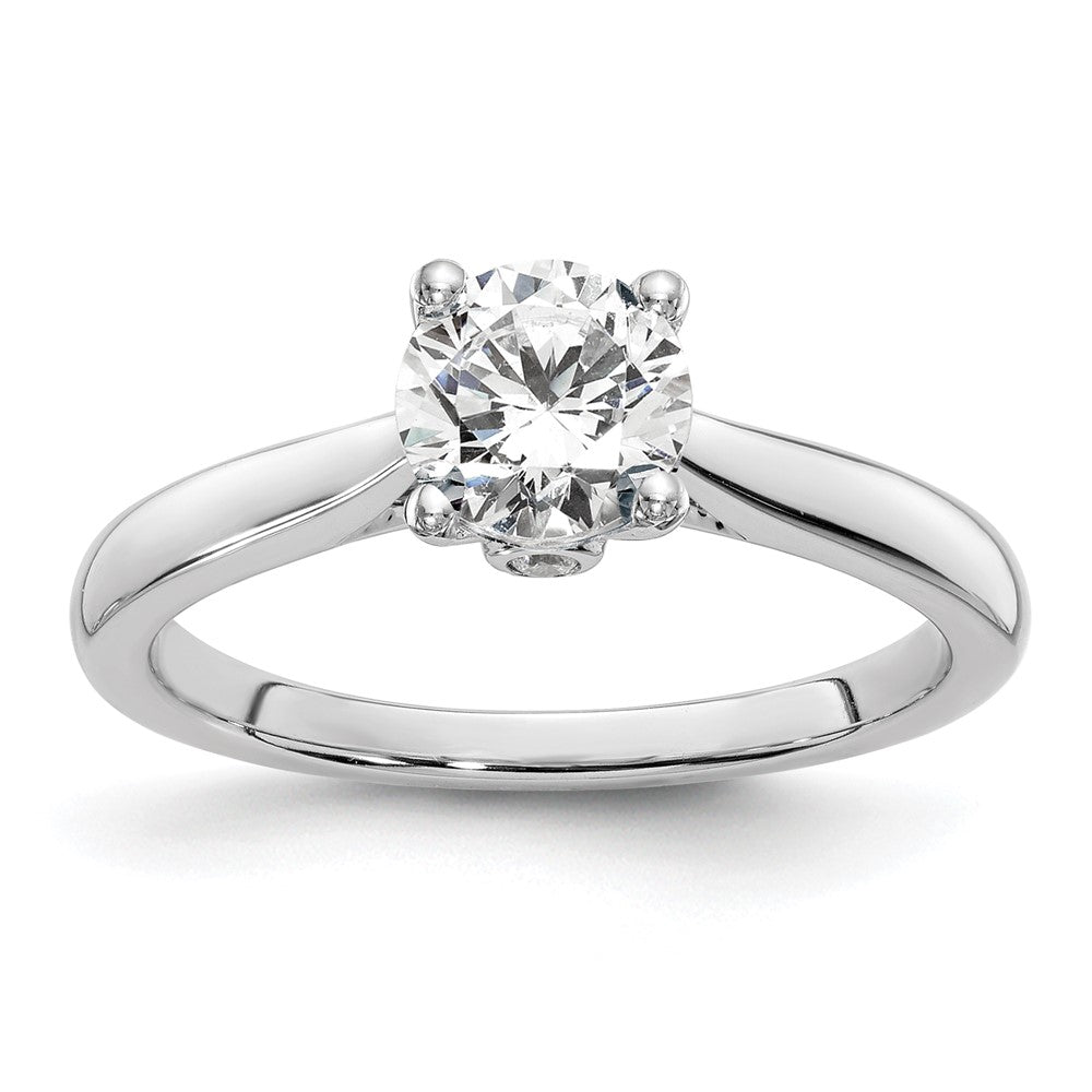 14K Weißgold Synthetisch Diamant Verlobungsring
