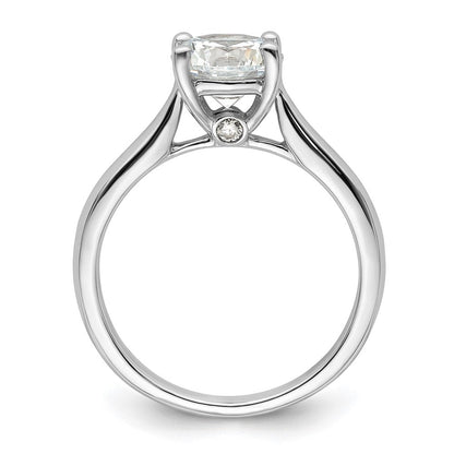 14K Weißgold Verlobungsring mit simulierten Diamanten