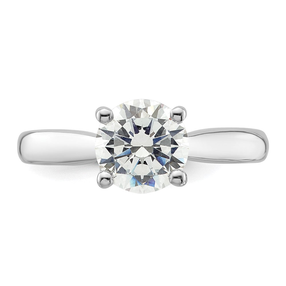 14K Weißgold Verlobungsring mit simulierten Diamanten