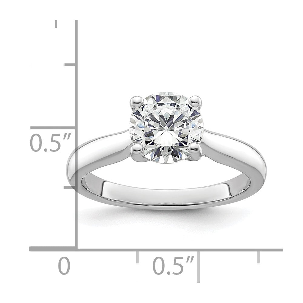 14K Weißgold Verlobungsring mit simulierten Diamanten
