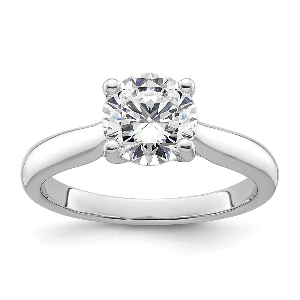 14K Weißgold Verlobungsring mit simulierten Diamanten