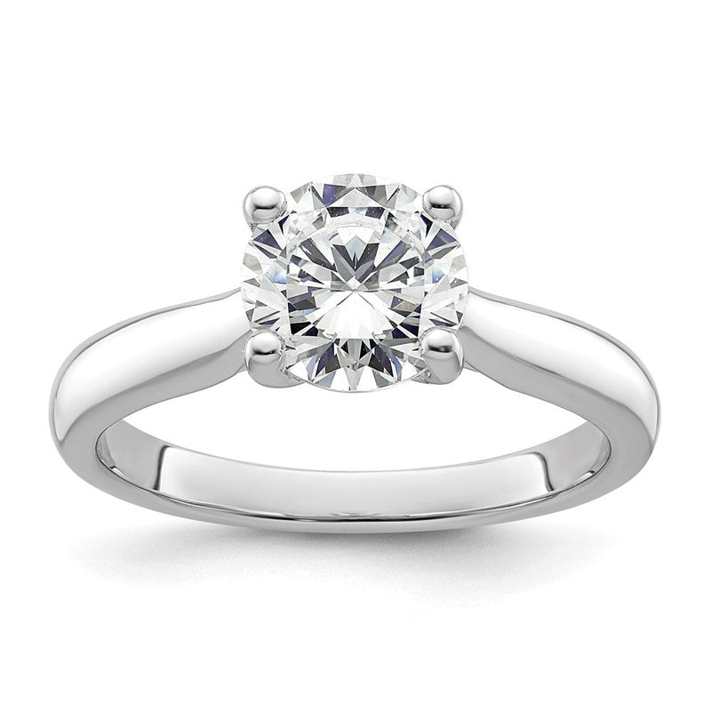 14K Weißgold Verlobungsring mit simulierten Diamanten