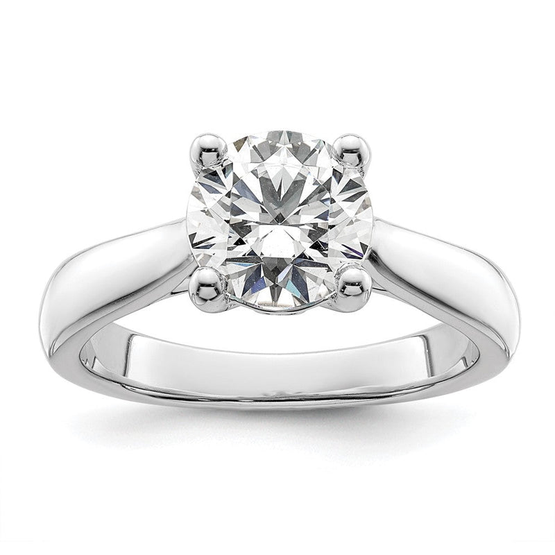 14K Weißgold (holds 2 Karat (8.20 Mm) Rund) 4 Krappen mit 1/20 Diamant Halbfassung Verlobungsring