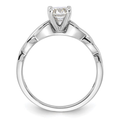 14K Weißgold Verlobungsring mit 0,5 ct. Labor gezüchtetem Diamant, rund, Solitär, VS/SI+ G+