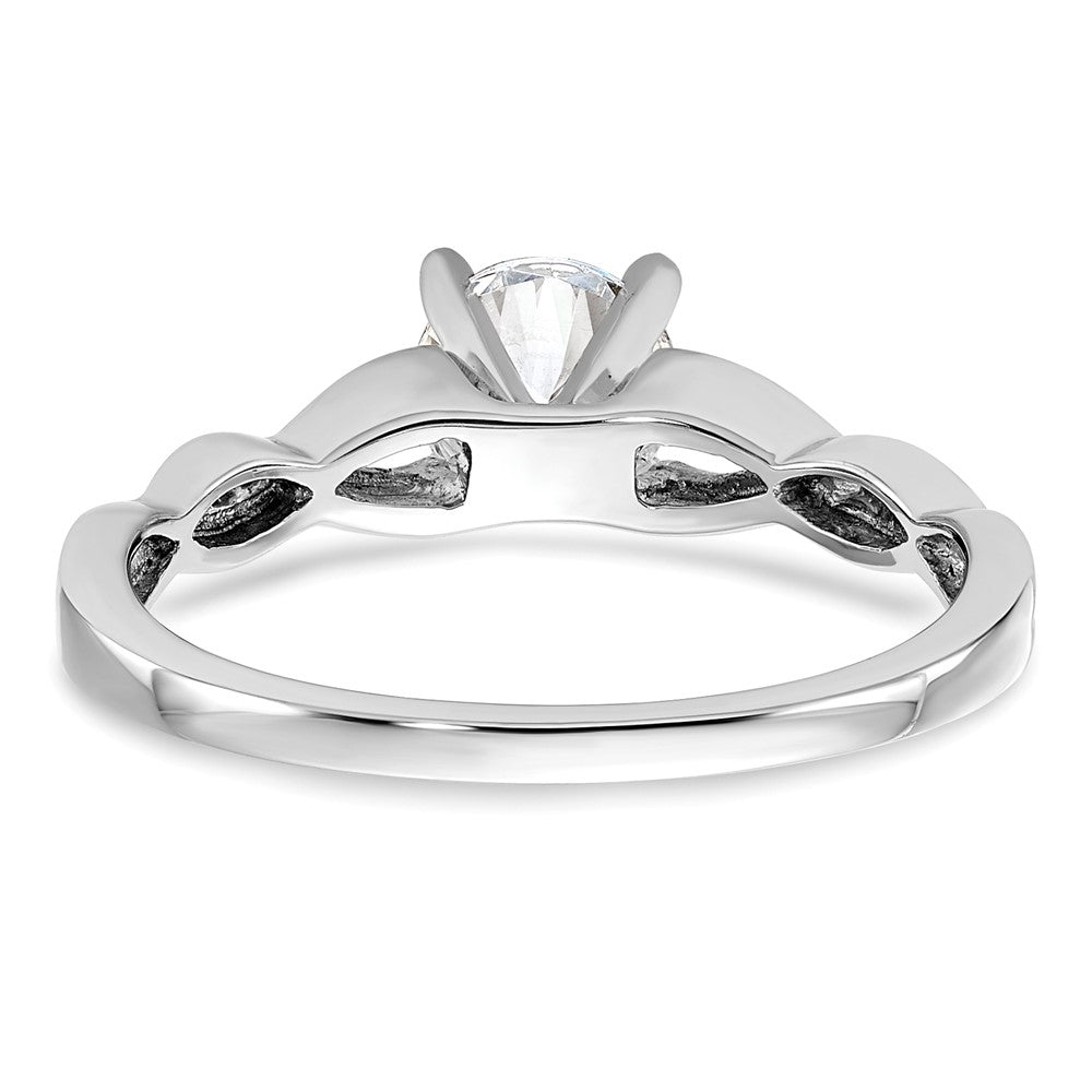 14K Weißgold Verlobungsring mit 0,5 ct. Labor gezüchtetem Diamant, rund, Solitär, VS/SI+ G+