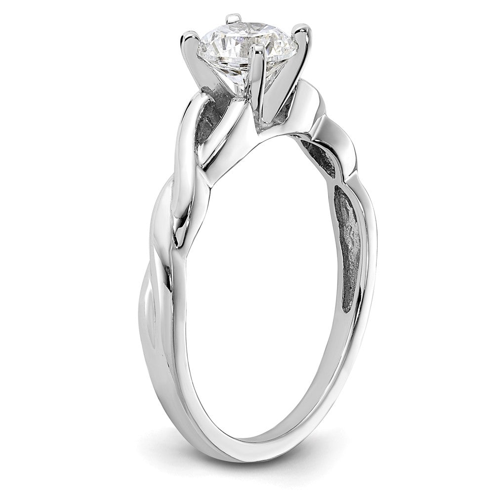 14K Weißgold Verlobungsring mit 0,5 ct. Labor gezüchtetem Diamant, rund, Solitär, VS/SI+ G+