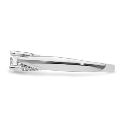 14K Weißgold Synthetisch Diamant Verlobungsring