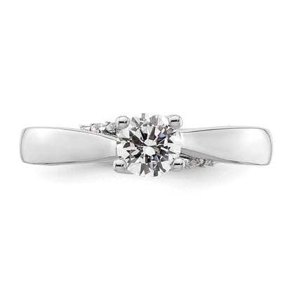 14K Weißgold Synthetisch Diamant Verlobungsring