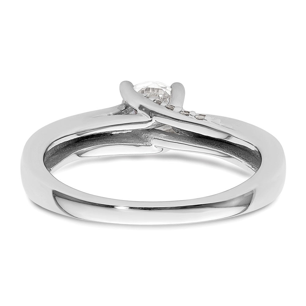 14K Weißgold Synthetisch Diamant Verlobungsring