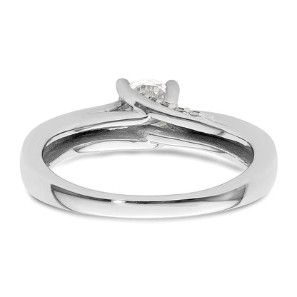 14K Weißgold Synthetisch Diamant Verlobungsring