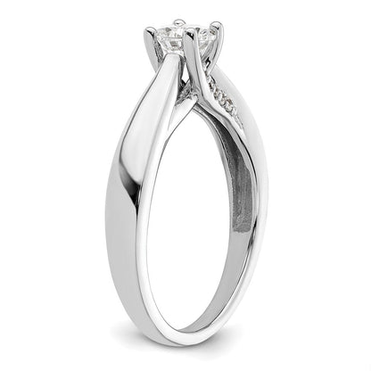 14K Weißgold Synthetisch Diamant Verlobungsring