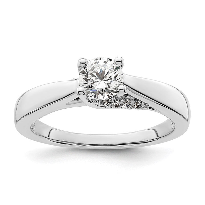 14K Weißgold Synthetisch Diamant Verlobungsring