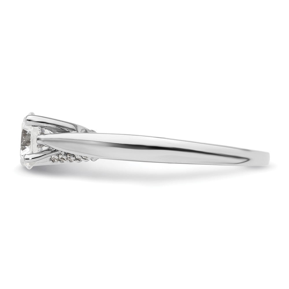 14K Weißgold Synthetisch Diamant Verlobungsring
