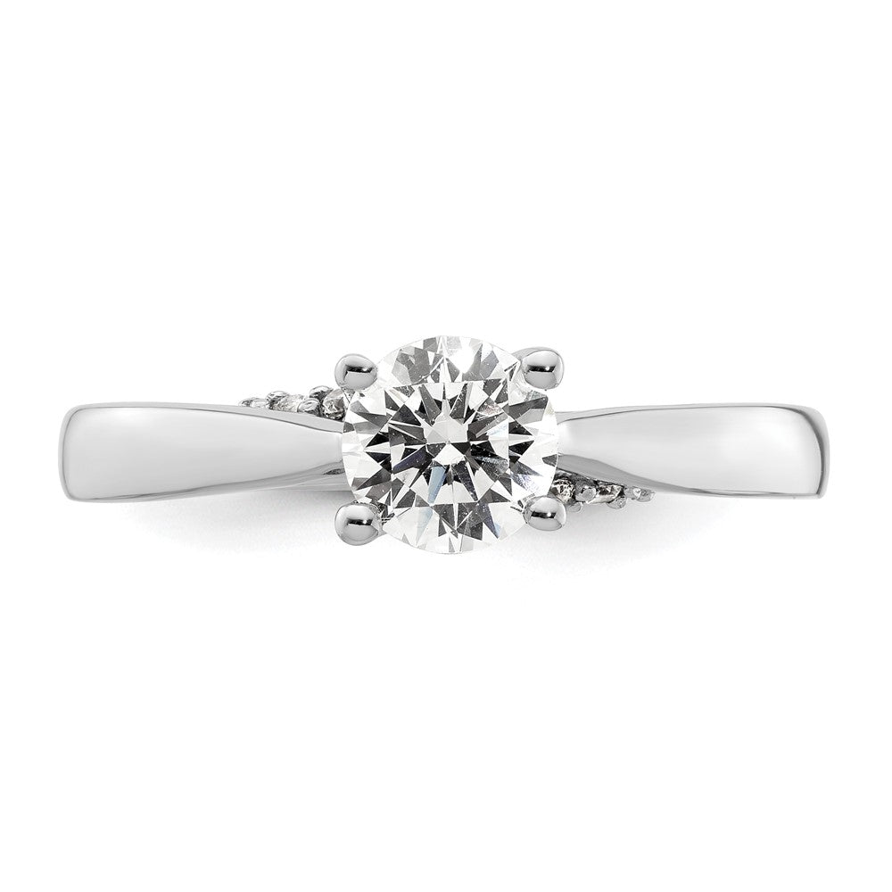 14K Weißgold Synthetisch Diamant Verlobungsring