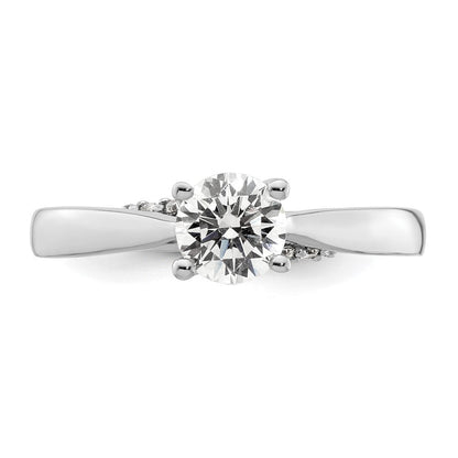 14K Weißgold Synthetisch Diamant Verlobungsring