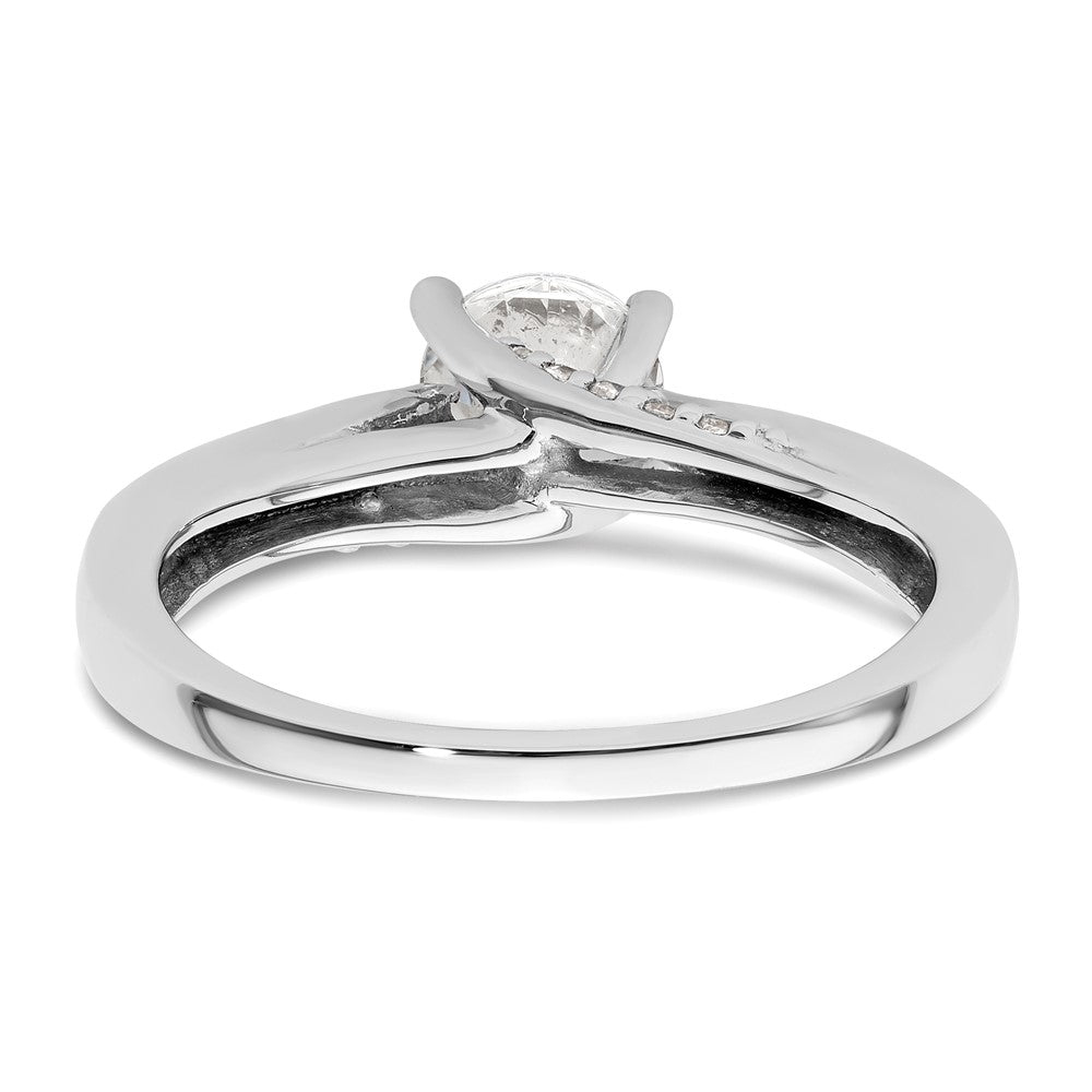 14K Weißgold Synthetisch Diamant Verlobungsring