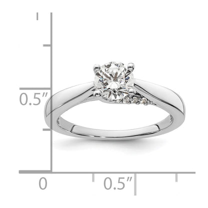 14K Weißgold Synthetisch Diamant Verlobungsring