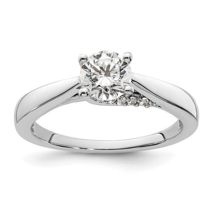 14K Weißgold Synthetisch Diamant Verlobungsring