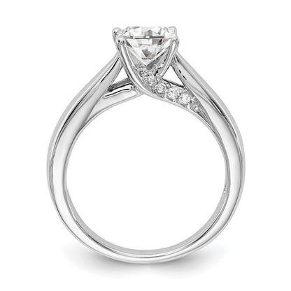 14K Weißgold Synthetisch Diamant Verlobungsring