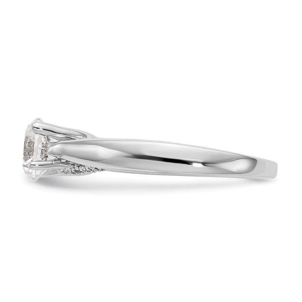 14K Weißgold Synthetisch Diamant Verlobungsring