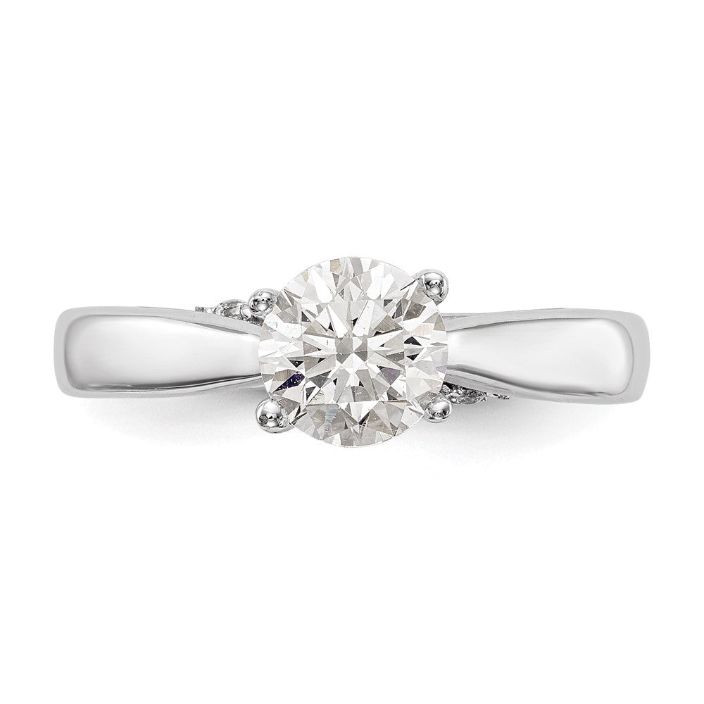 14K Weißgold Synthetisch Diamant Verlobungsring
