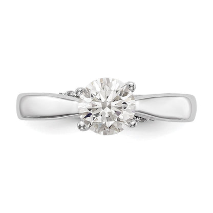 14K Weißgold Synthetisch Diamant Verlobungsring