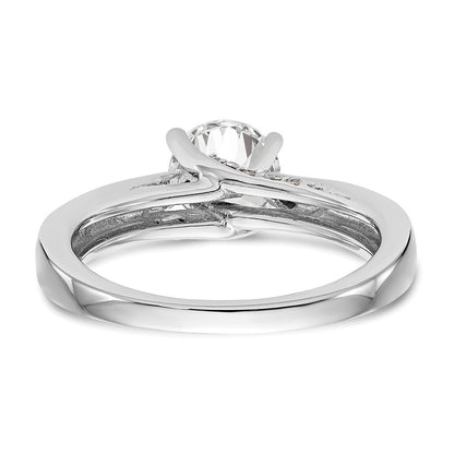 14K Weißgold Synthetisch Diamant Verlobungsring
