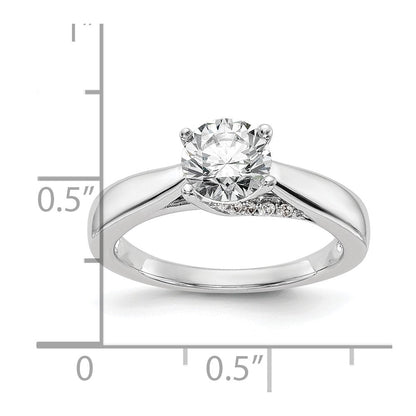 14K Weißgold Synthetisch Diamant Verlobungsring